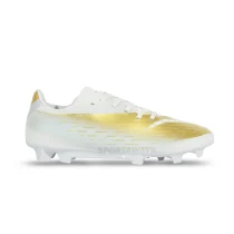 Sepatu Bola Specs Accelerator Lightspeed 5 JR FG - White/Oyster Mushroom/Rich Gold 