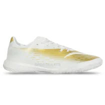 Sepatu Futsal Specs Accelerator Lightspeed 5 Pro IN - White/Oyster Mushroom/Rich Gold 
