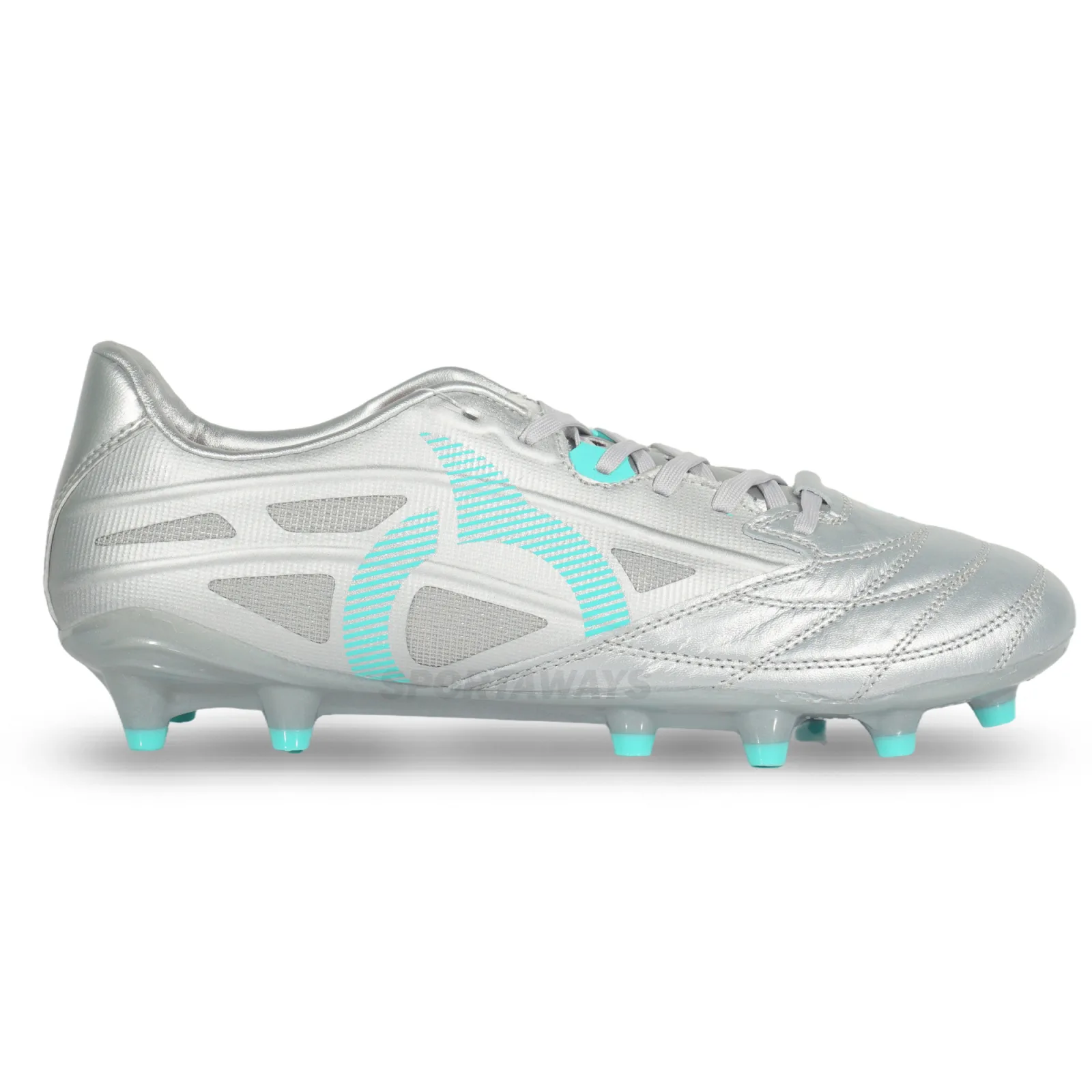 Sepatu Bola Ortuseight Catalyst Vision V6 FG K-Lea - Silver/Aqua