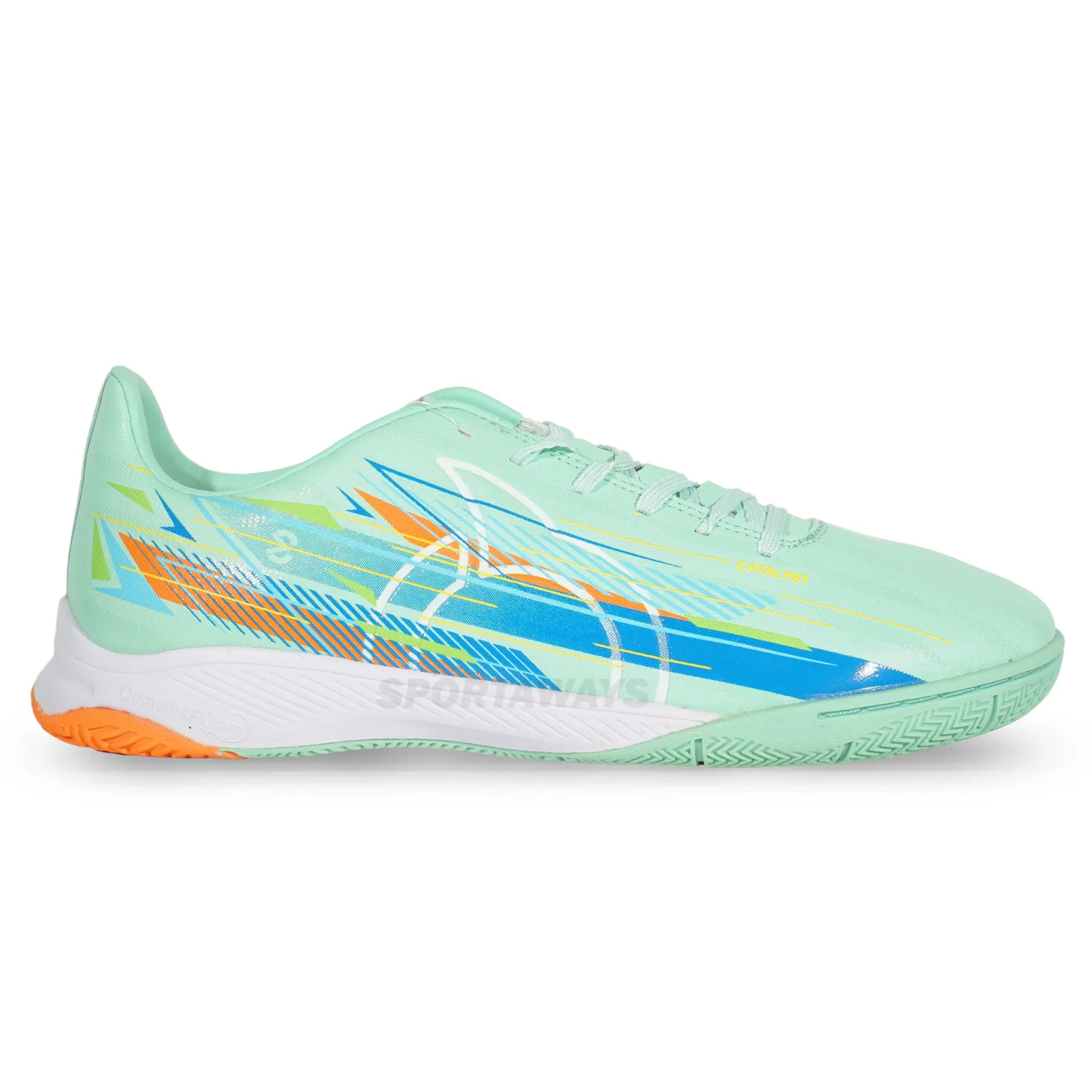 Sepatu futsal Ortuseight Catalyst Legion V6 IN - Aqua/Ortrange 