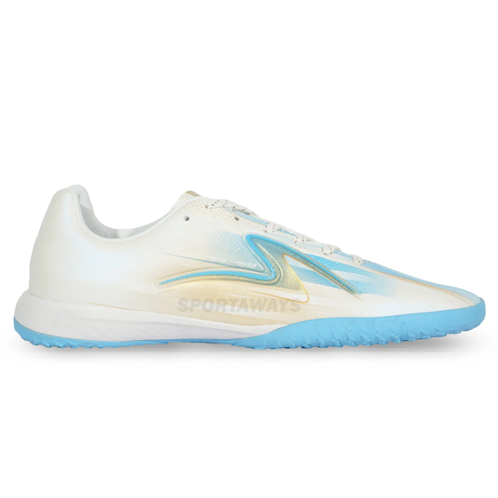Sepatu Futsal Specs Lightspeed Reborn Meta XR IN - White/Aquarius/Gold 