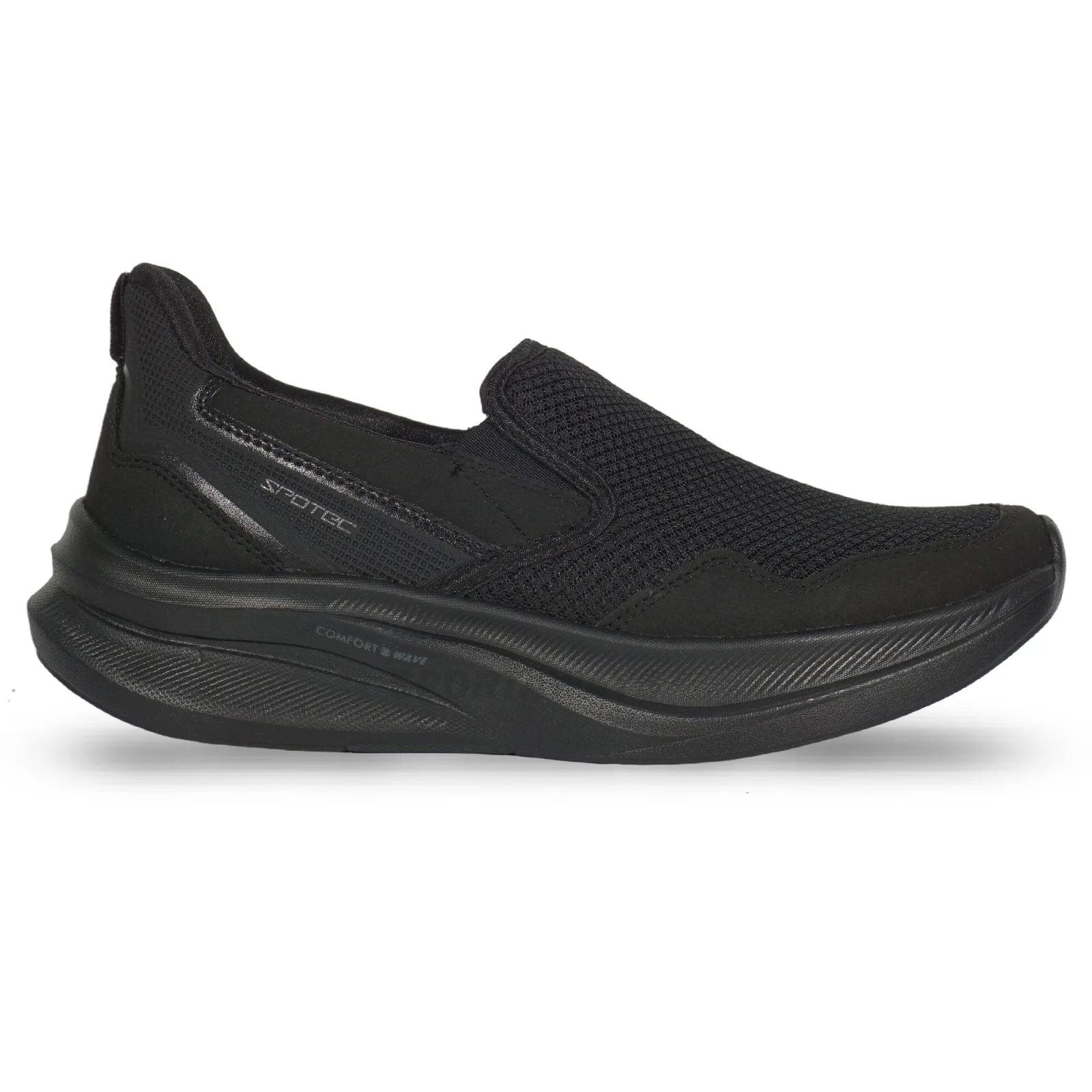 Sepatu Casual Spotec Berton - Hitam/Hitam 