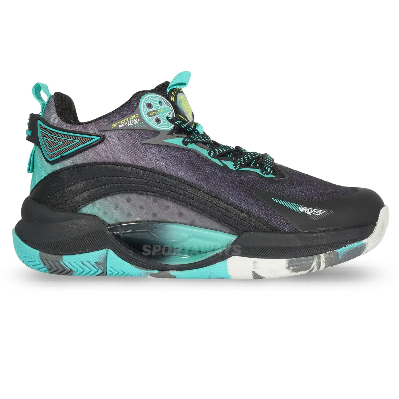 Sepatu Basket Spotec Centrist - Hitam/Tosca 