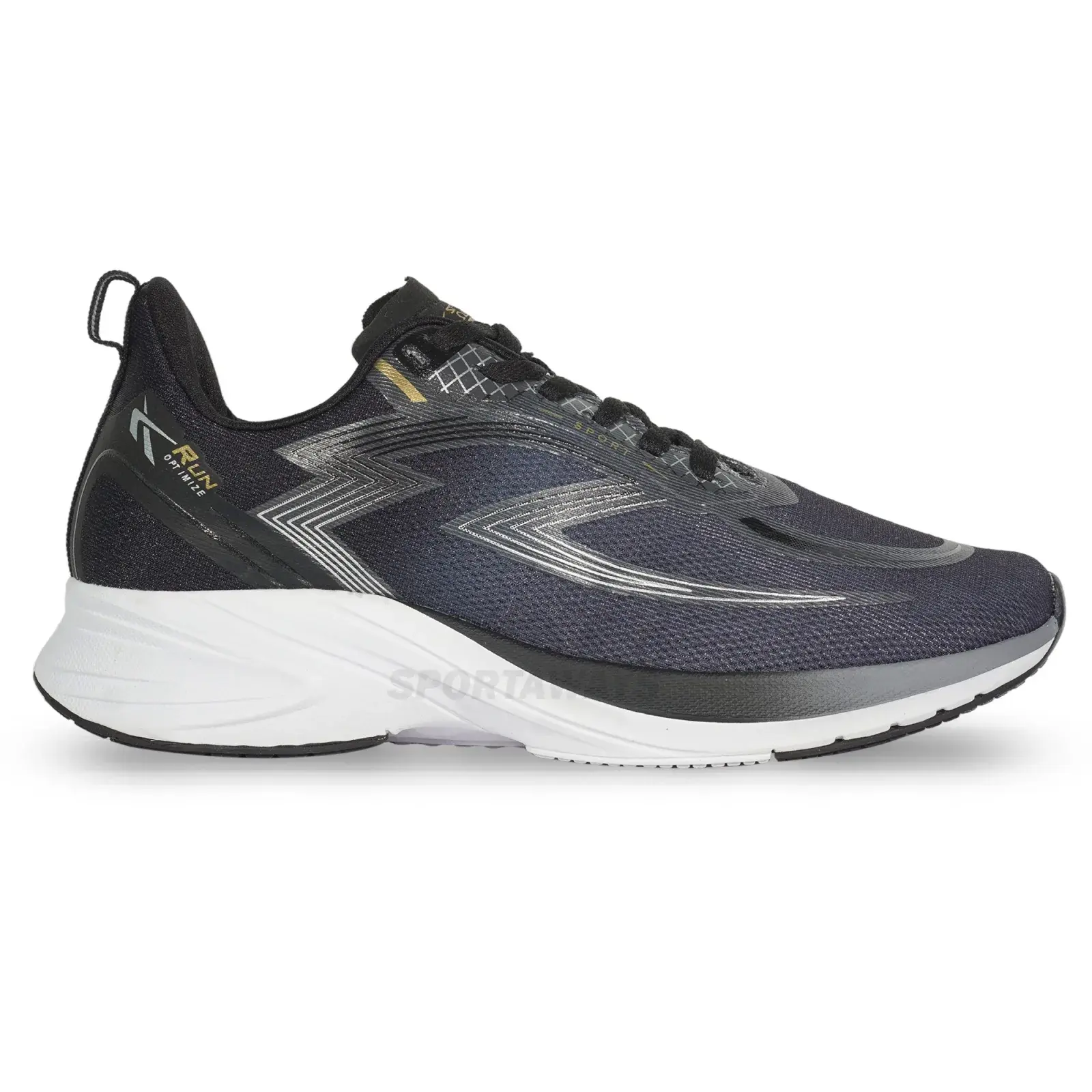 Sepatu Running Spotec Omega - Hitam/Putih 