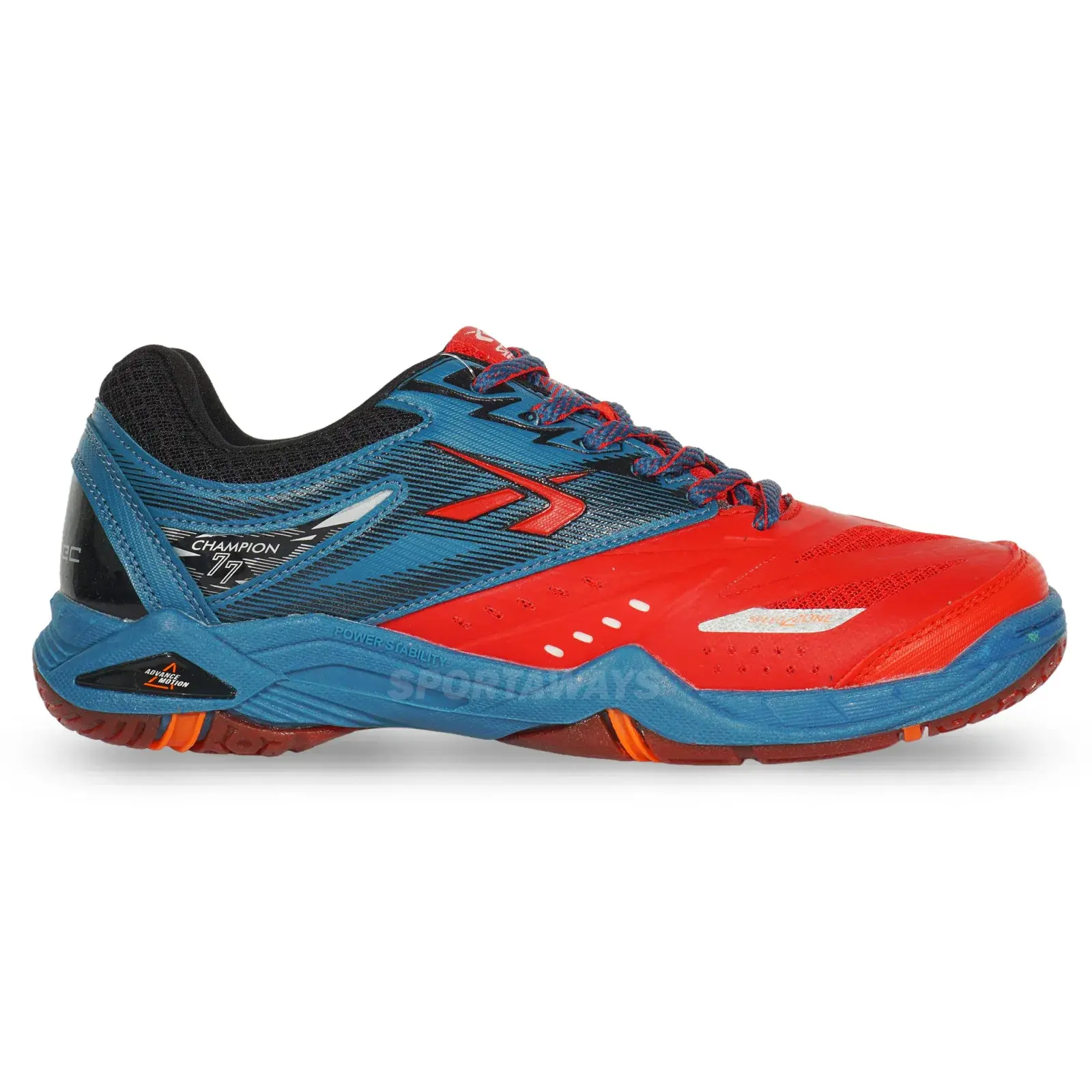 Sepatu Badminton Spotec Twister - Merah/Biru Tosca 