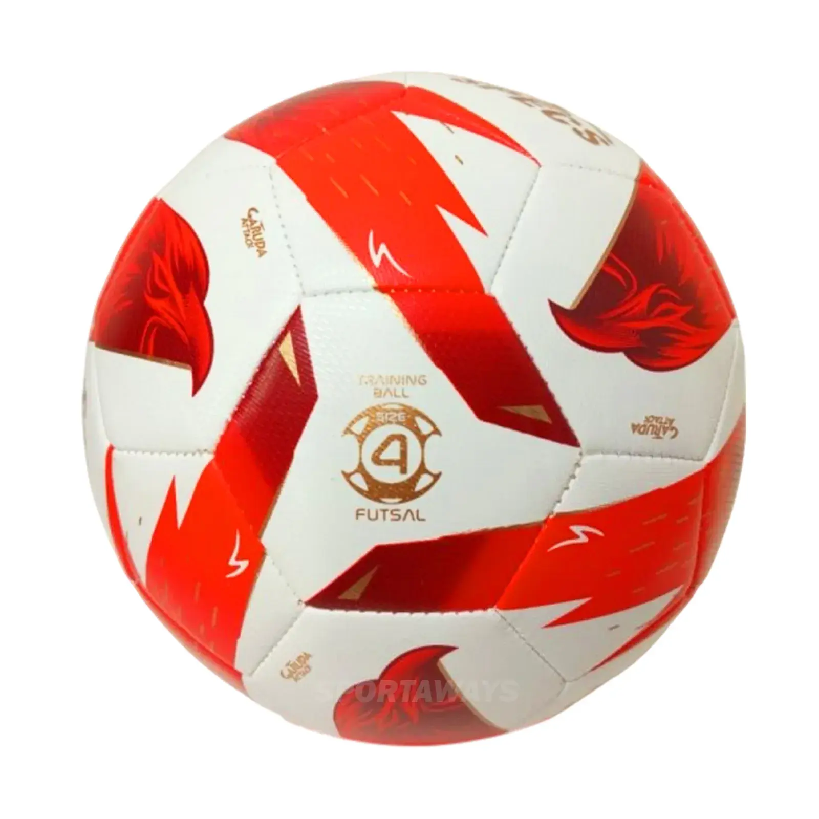 Bola Futsal Specs Garuda Attack FS Training Ball - White/Red Paprika/Dark Red/Pale Gold