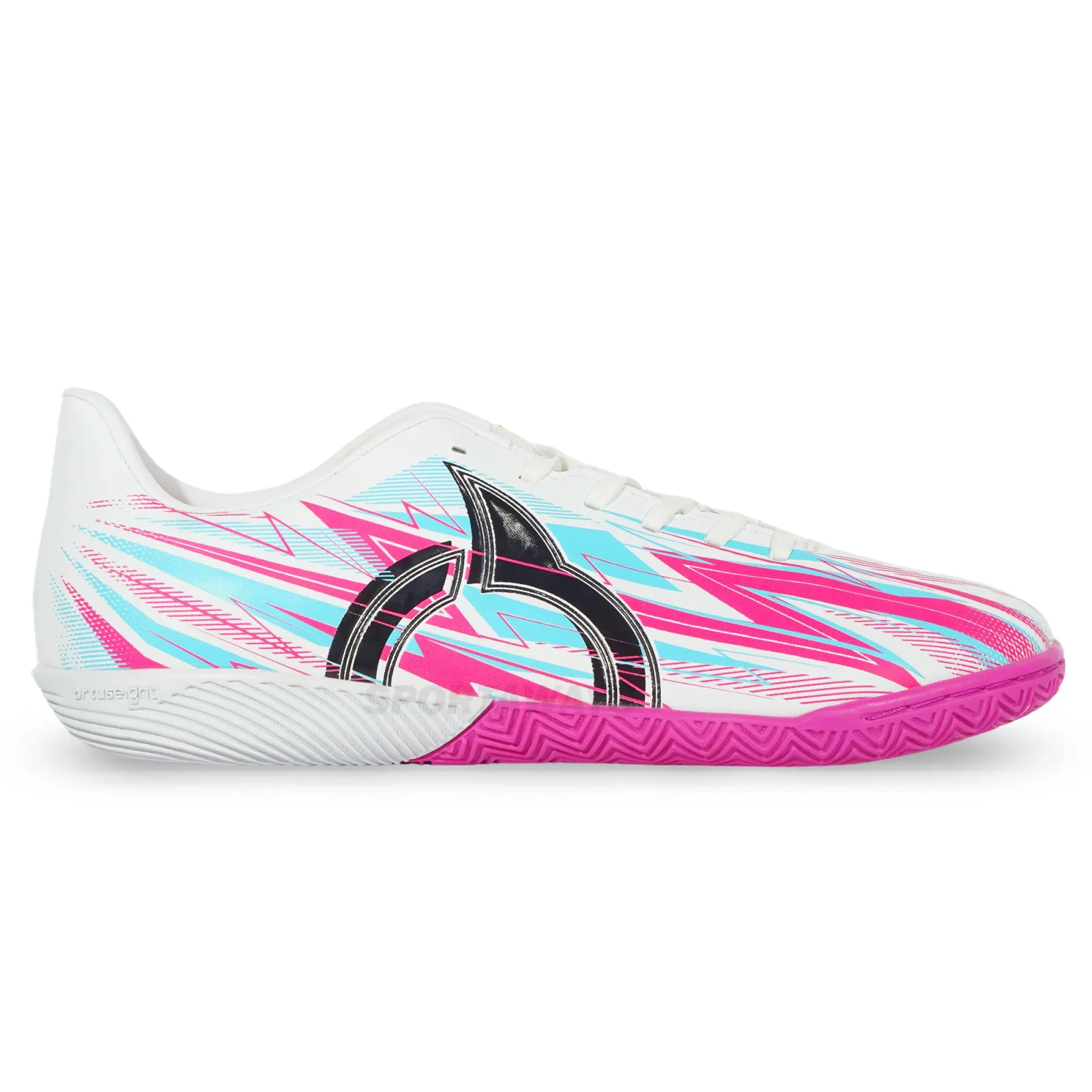 Sepatu Futsal Ortuseight Volt V3 IN - White/Pink/Cyan 