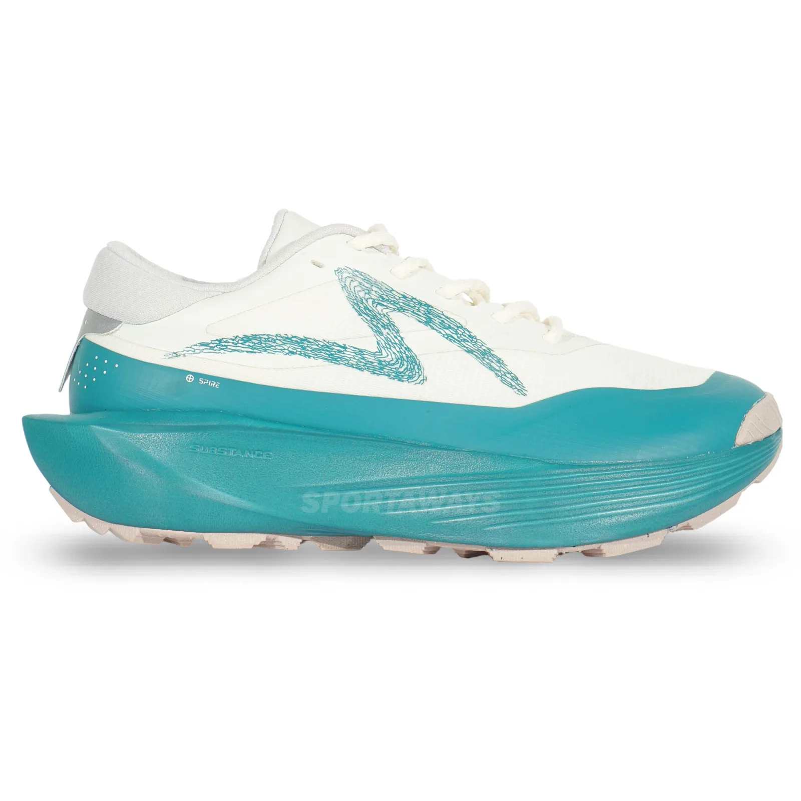 Sepatu Trail Run Specs Spire TR - Egret/Oyster Mushroom/Teal Green 