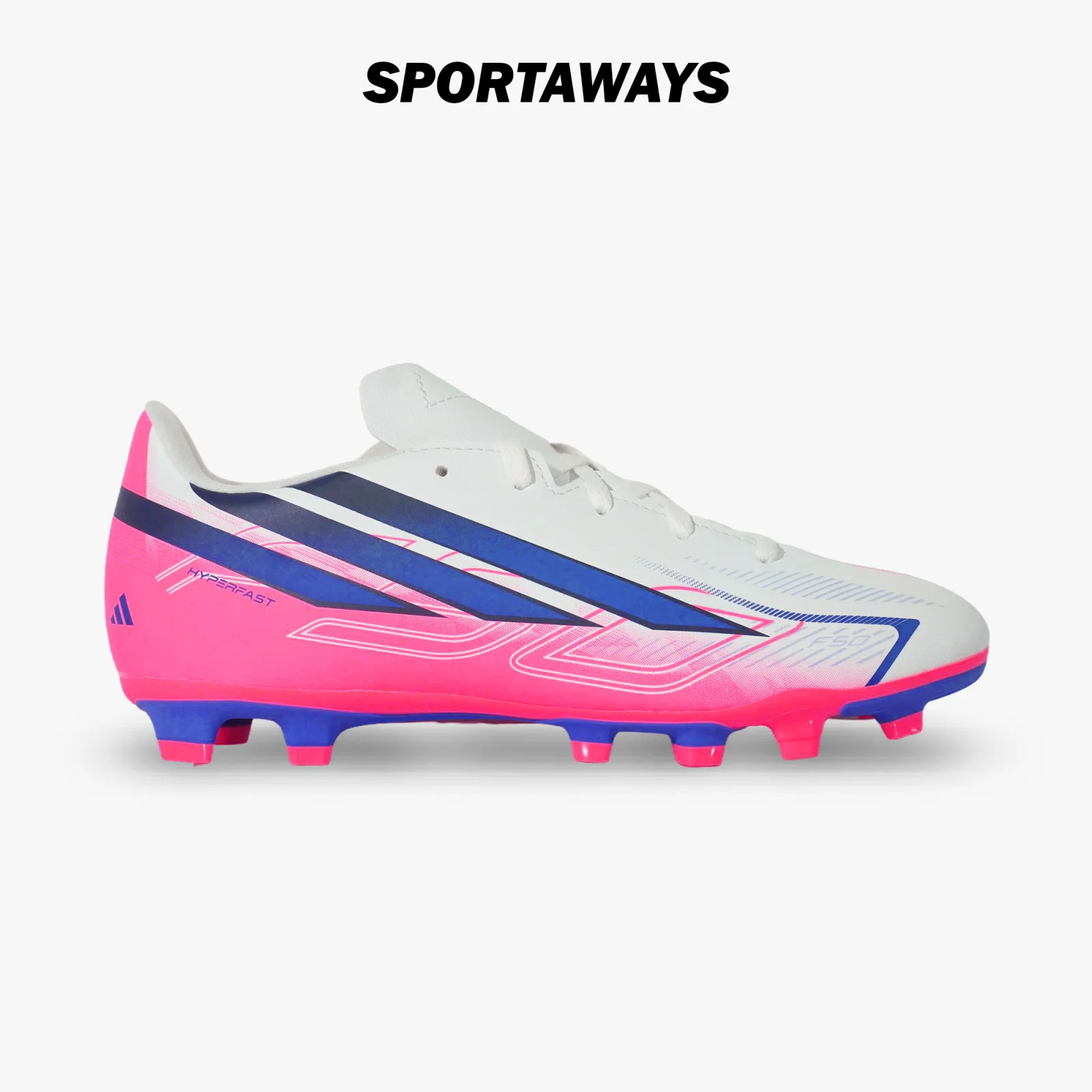 Sepatu Bola  Anak Adidas F50 Hyperfast Club FG JR  KK1308 - Ftwwht/Solpur/Soltur 