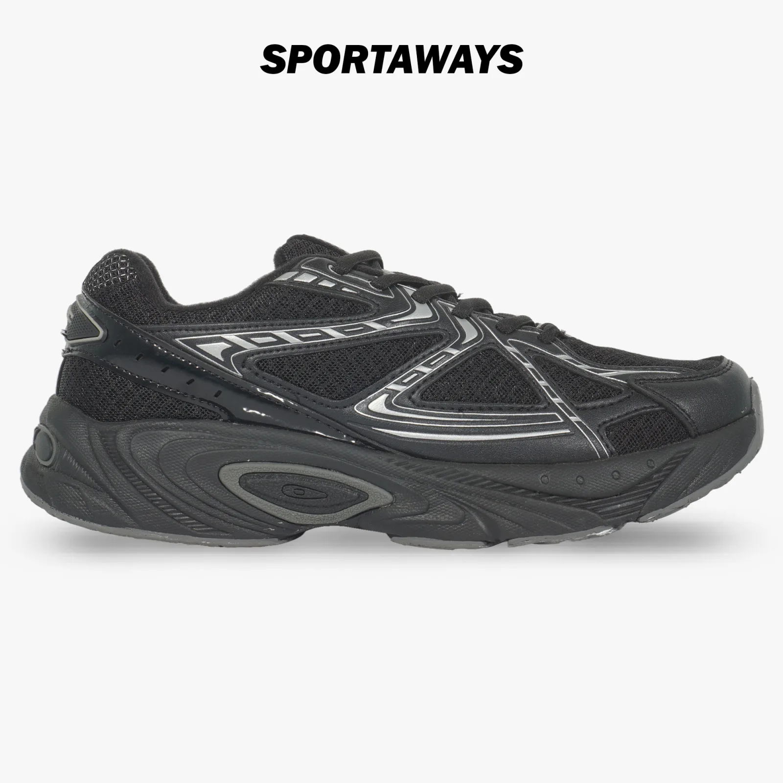 Sepatu Running Spotec Retrograde - Hitam/Perak 