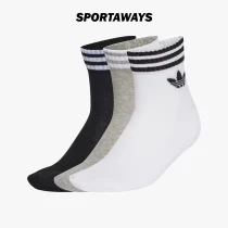 Kaos Kaki Adidas 3S Ankle S 3pcs JV7437 - Black/White/Grey