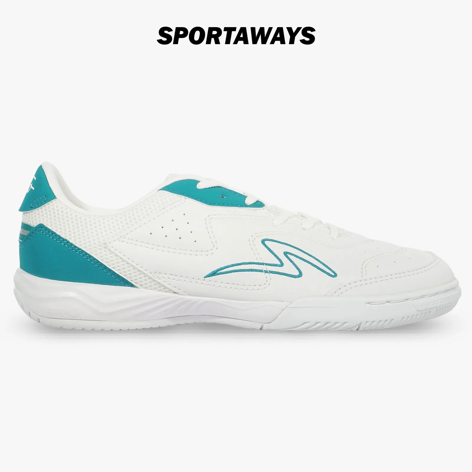 Sepatu Futsal Specs Metasala Nativ RE - White/Teal Green/Silver 
