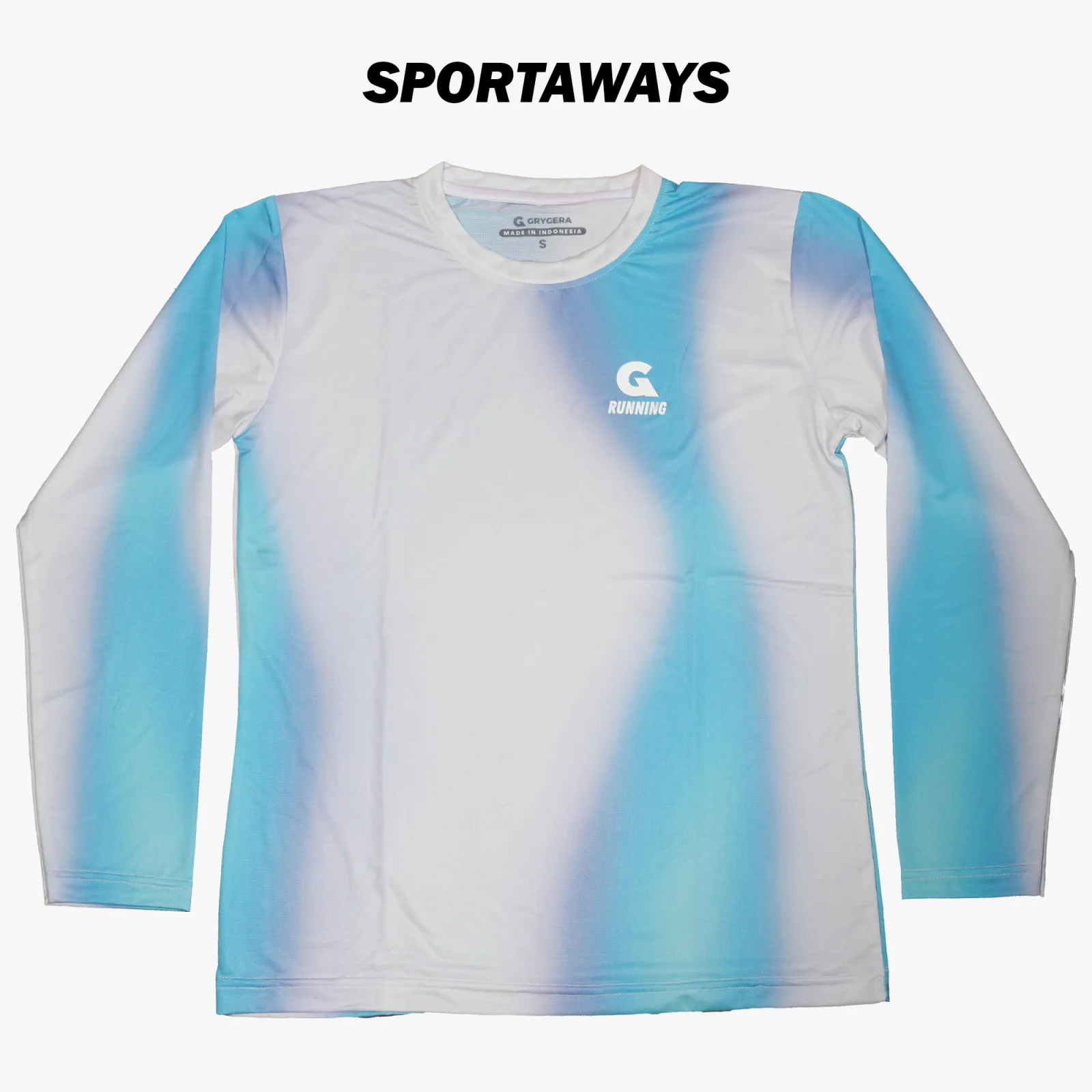 Jersey Grygera Jersey Running Skywave LS W - White Blue