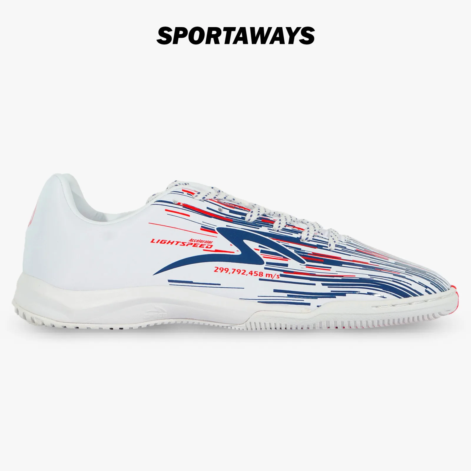 Sepatu Futsal Specs Lightspeed Reborn IN - White/Dark Blue/Red
