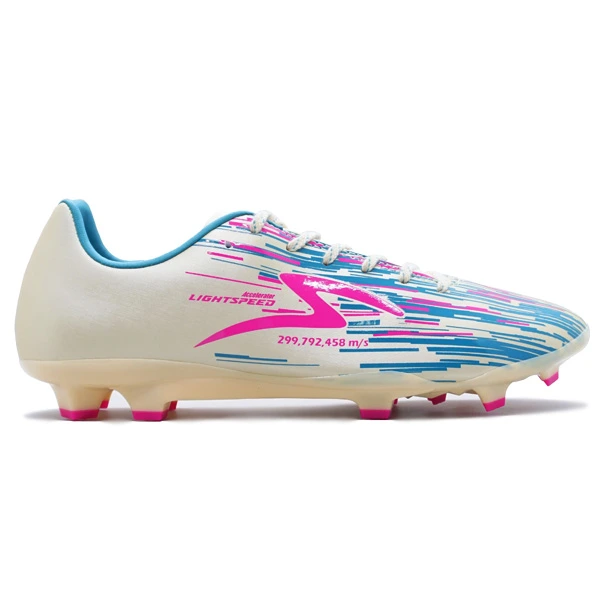 Sepatu Bola Specs Lightspeed Reborn FG - Ivory Oats/Persian Green/Pink