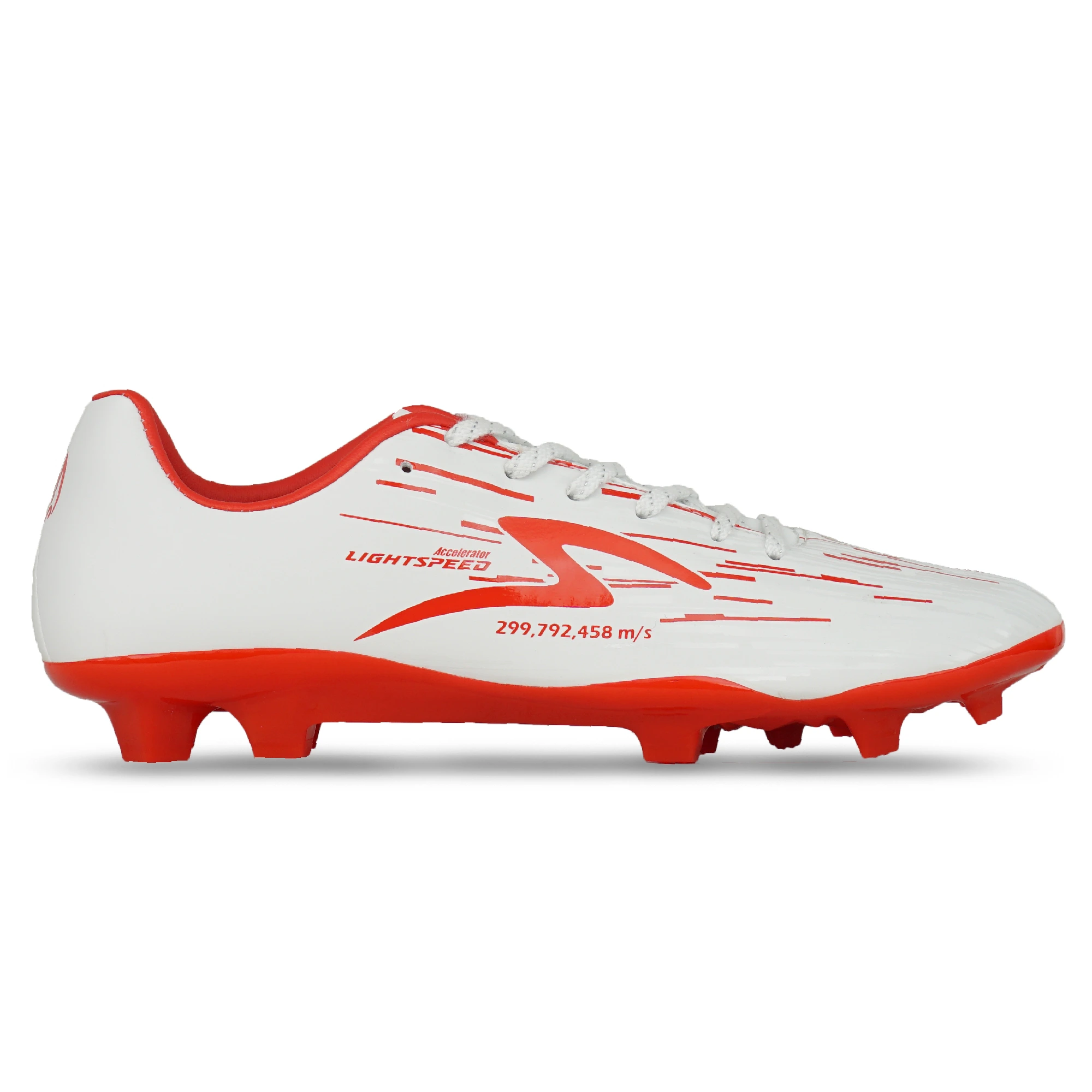 Sepatu Bola Specs Lightspeed Reborn FG - White/Emperor Red