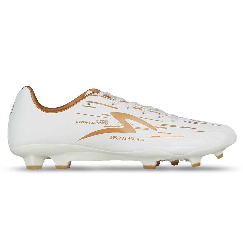 Sepatu Bola Specs Lightspeed Reborn FG - White/Pale Gold