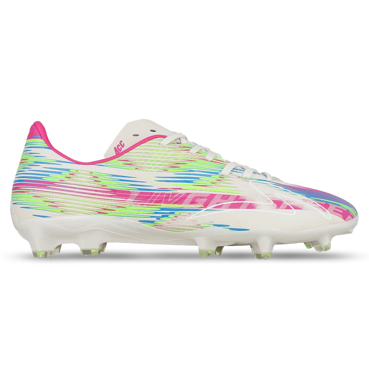 Sepatu Bola Specs Accelerator Lightspeed 4 Nitro Pro FG - White/Sand/Green Gecko