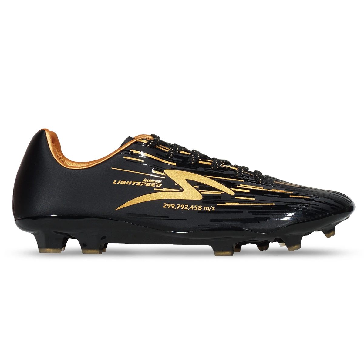 Sepatu Bola Specs Lightspeed Reborn FG - Black/Pale Gold