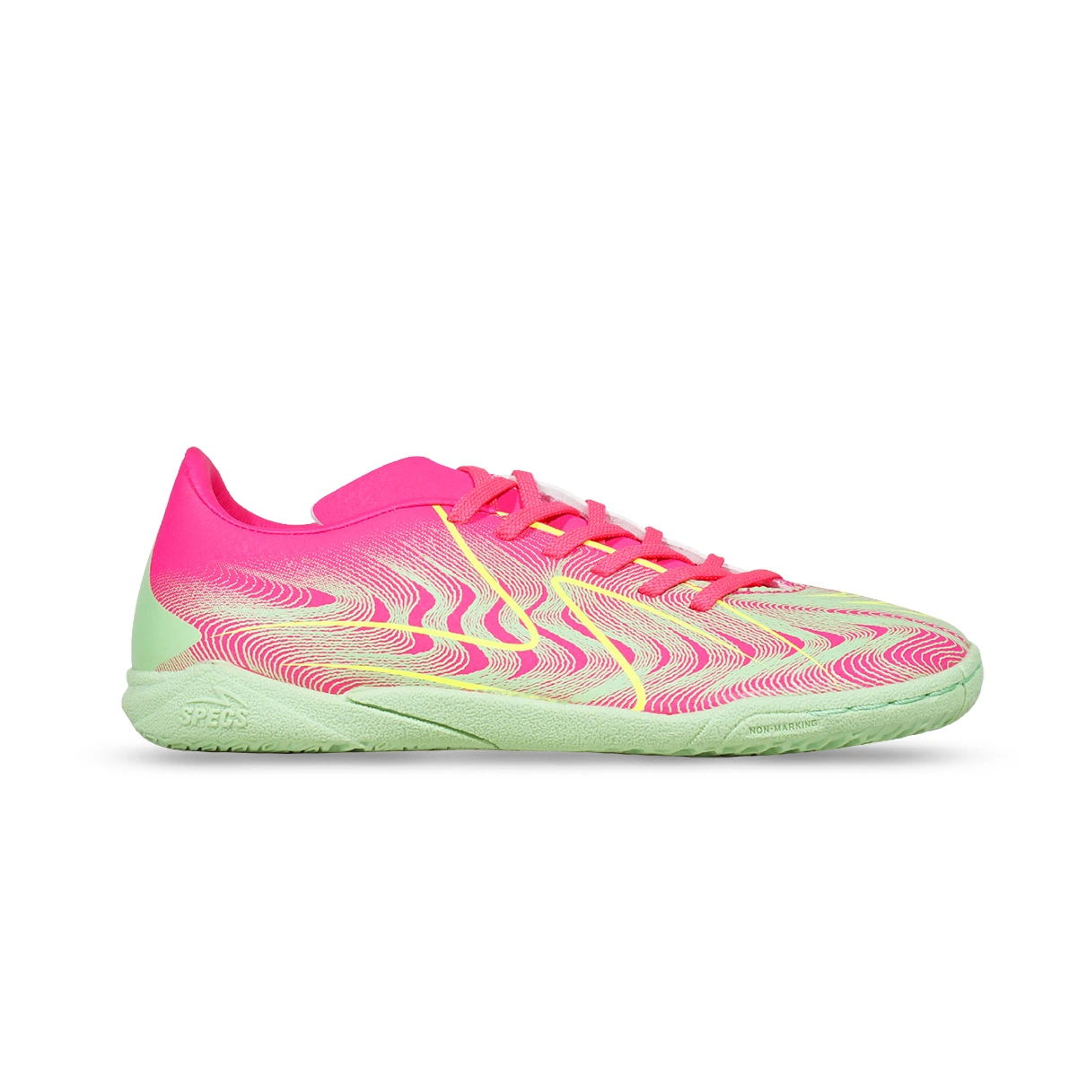 Sepatu Futsal Anak Specs Reacto Deviant JR IN - Patina Green/Safety Yellow/Pink Glo