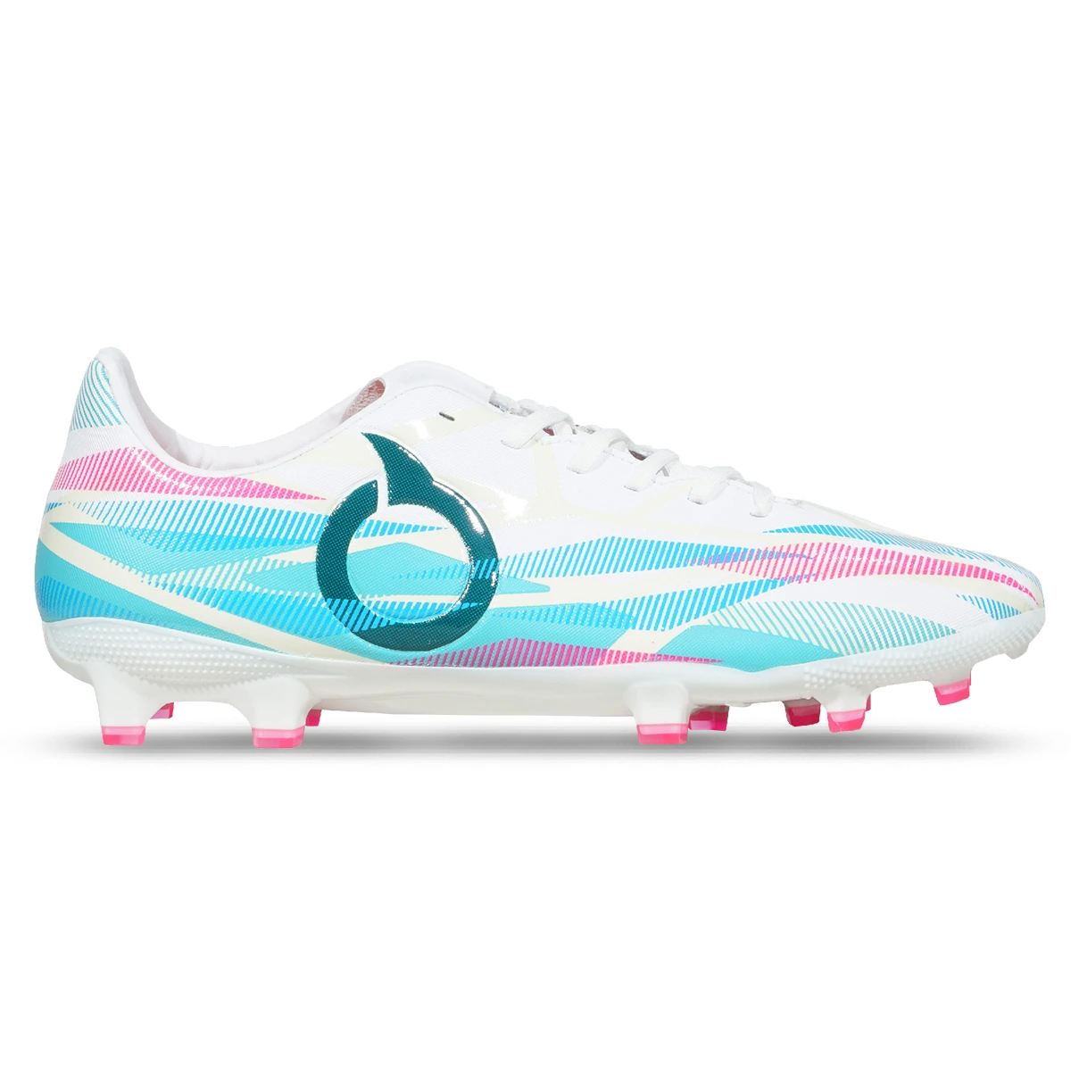 Sepatu Bola Ortuseight Catalyst Hyperion FG - White/Cyan/Pink