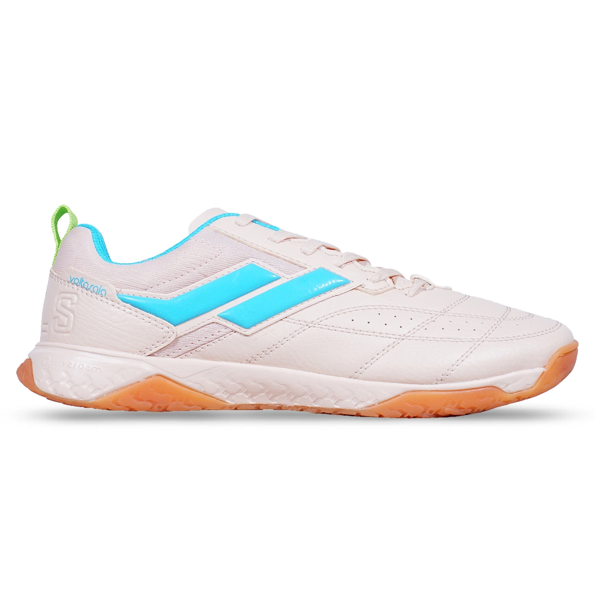 Sepatu Futsal Mills Voltasala Mirage - Beige/Gum/Blue Atoll