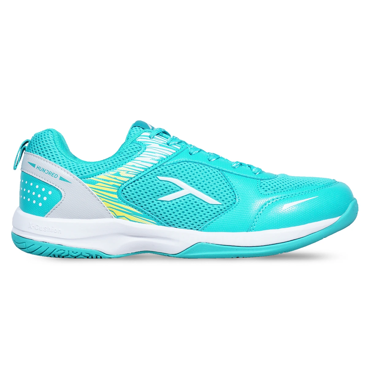 Sepatu Badminton Hundred Court Star Pro HBFS-4M119-5 - Turquoise/White/Lime
