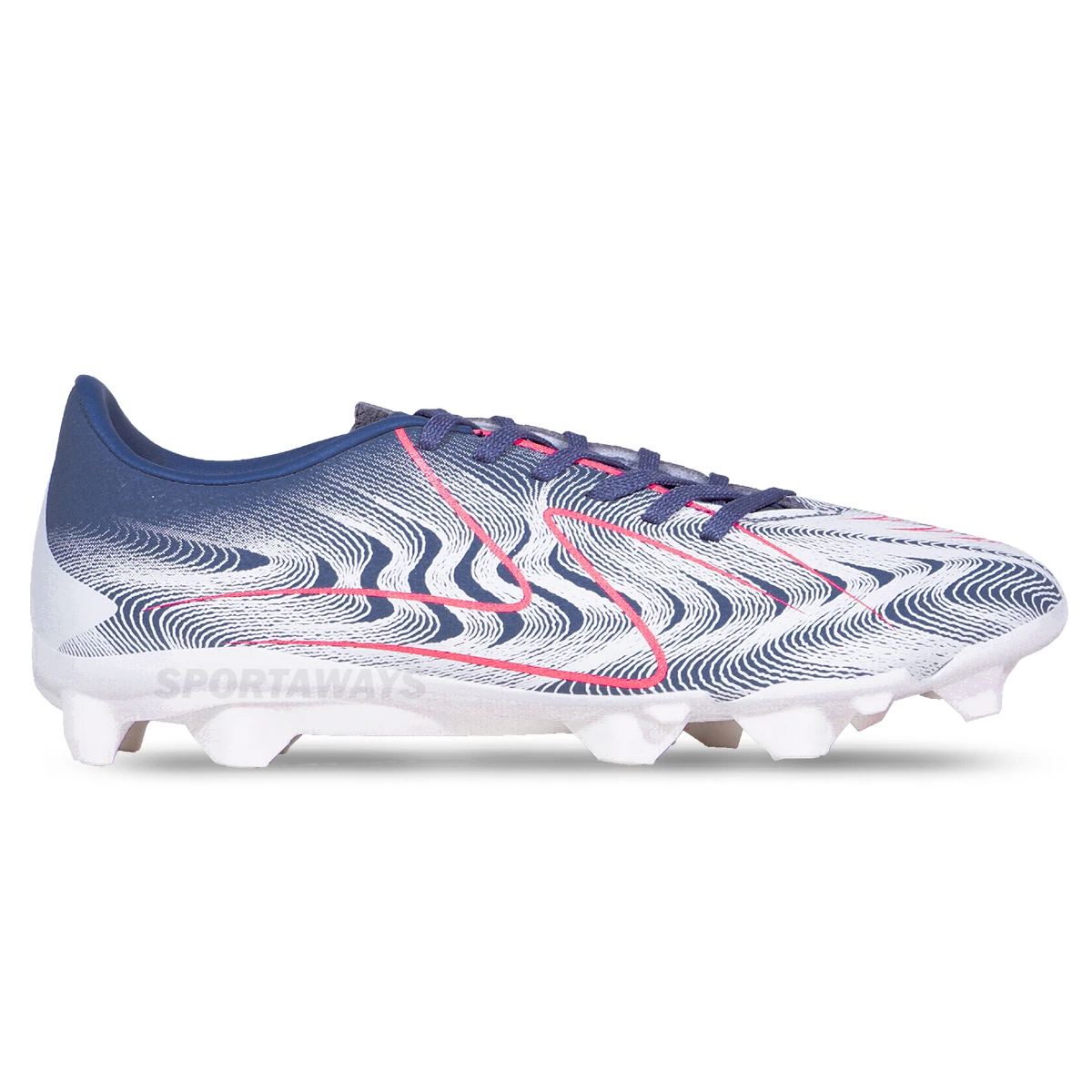 Sepatu Bola Specs Reacto Deviant Core FG - White Assylum/Georgia Peach/Goblin Blue