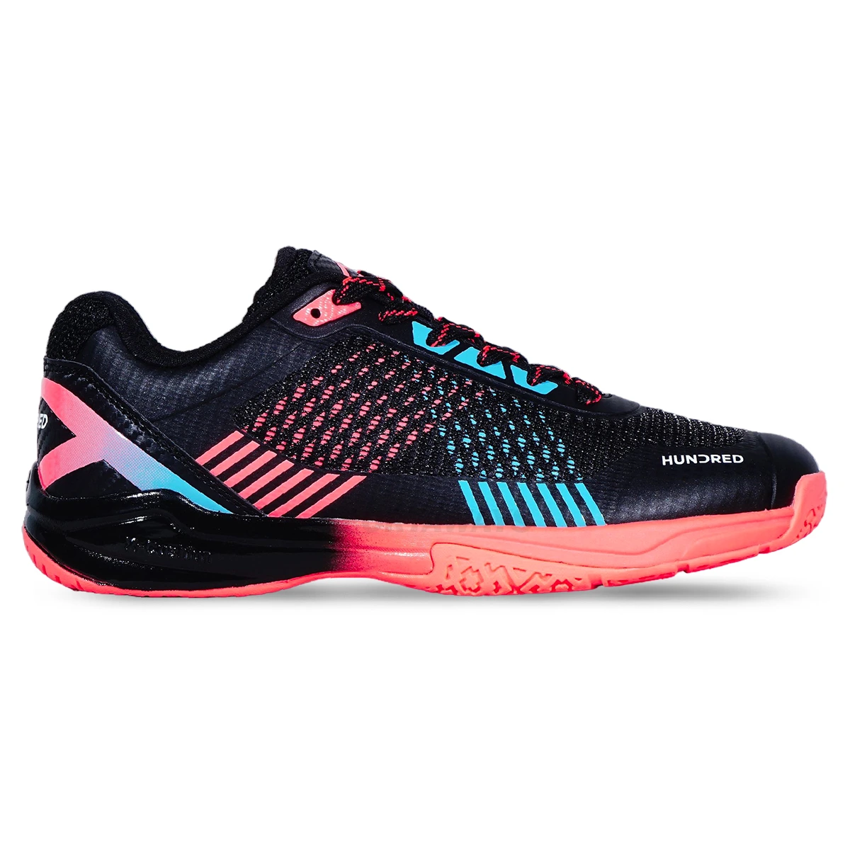 Sepatu Badminton Hundred Beast Max HBFS-4M111-1 - Black/OrangeBlue