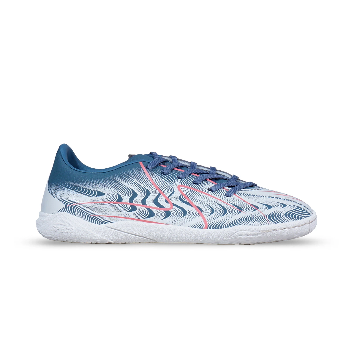 Sepatu Futsal Anak Specs Reacto Deviant JR IN - White Assylum/Georgia Peach/Goblin Blue