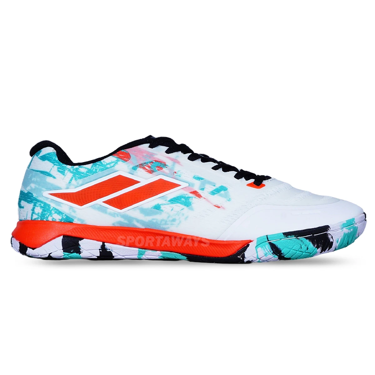Sepatu Futsal Mills Voltasala Alvez - White/Bright Red/Green
