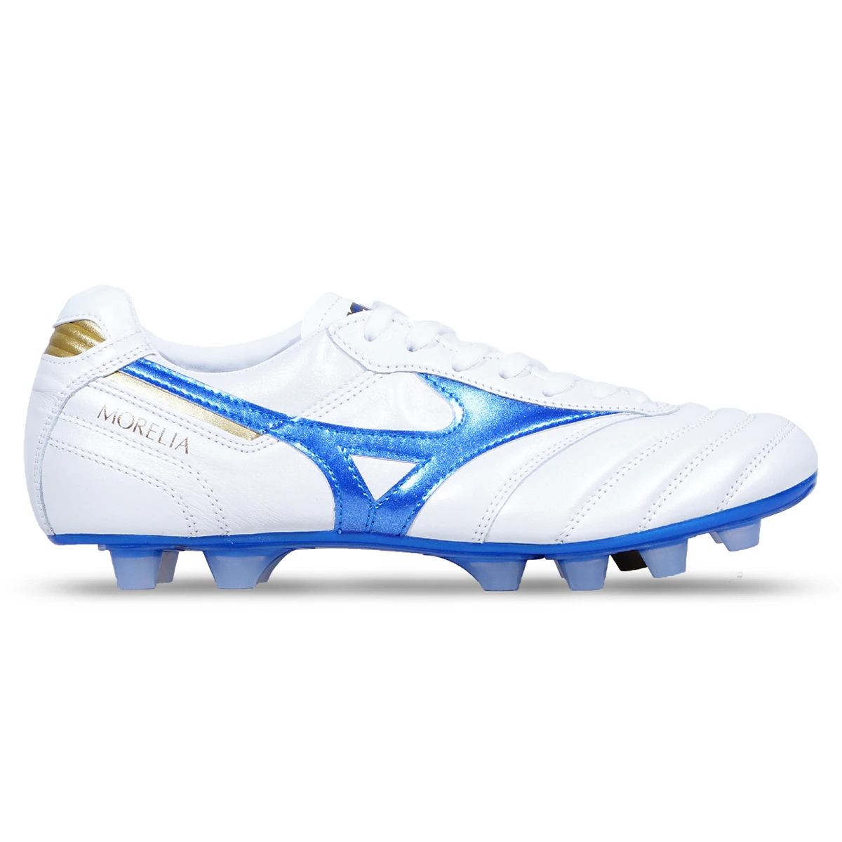 Sepatu Bola Mizuno Morelia II Japan P1GA240125 - White/Laser Blue/Gold
