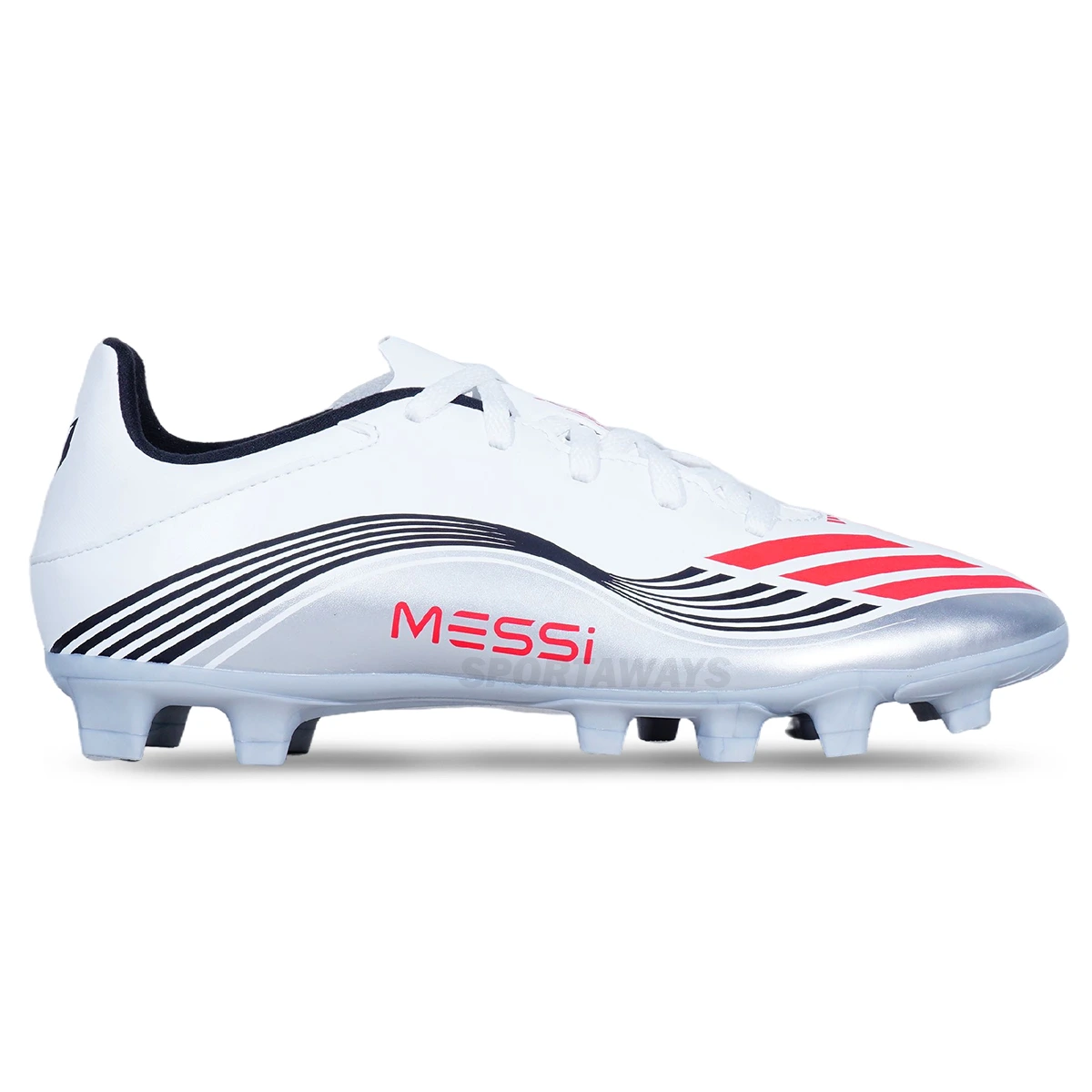 Sepatu Bola Adidas F50 Messi Club FG JP7443 - Ftwwht/Lucred/Silvmt Ftwbla