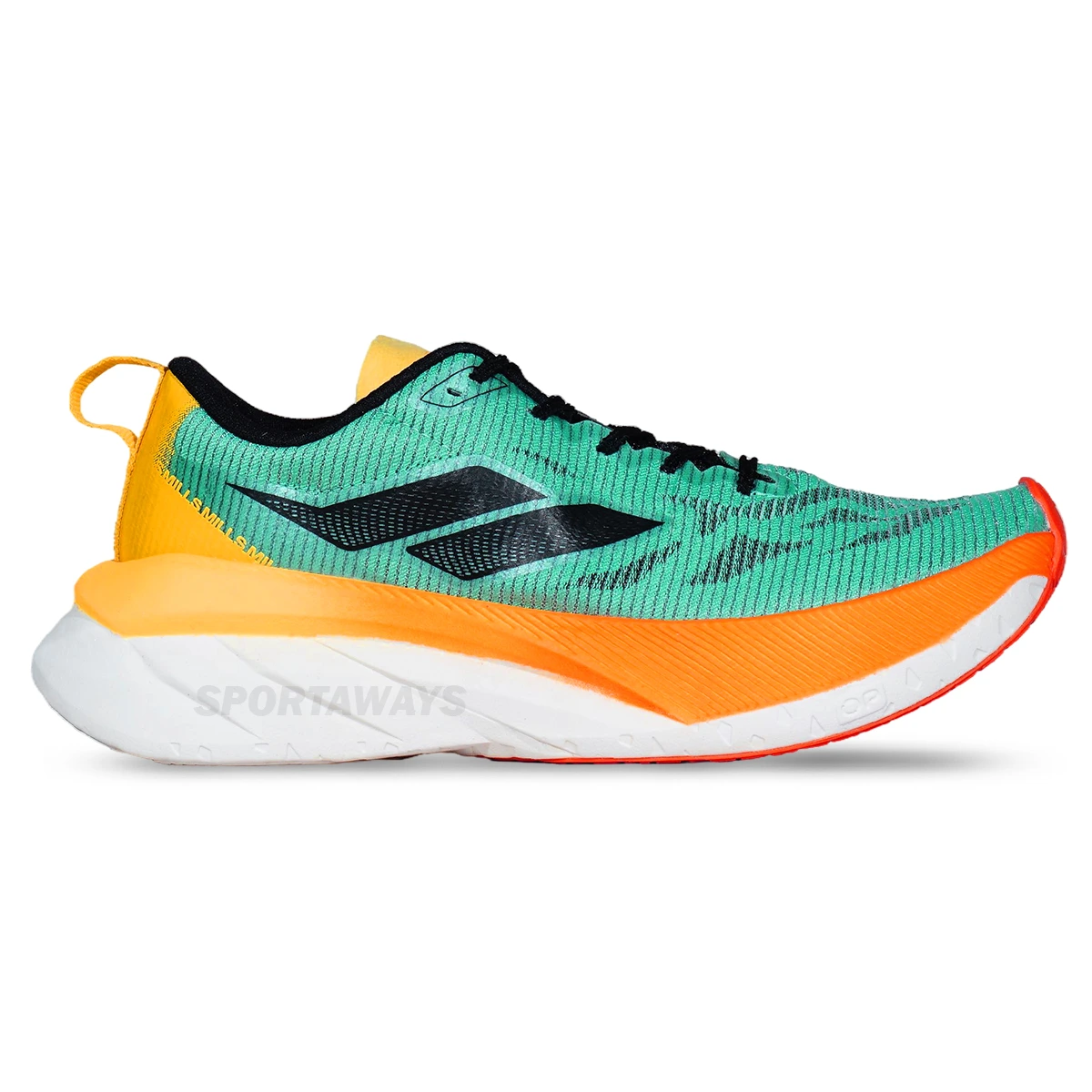 Sepatu Running Mills Enerstrike Blitz M2 - Pastel Jade/Orange/Neon Yellow